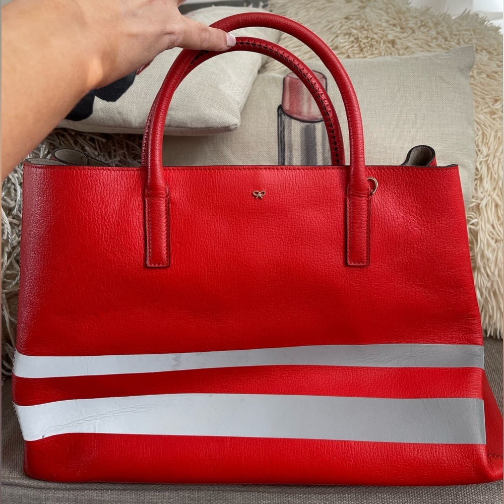 ⭐️COA⭐️ Anya Hindmarch Ebury Maxi Featherweight Tote Bag, Orange/Silver